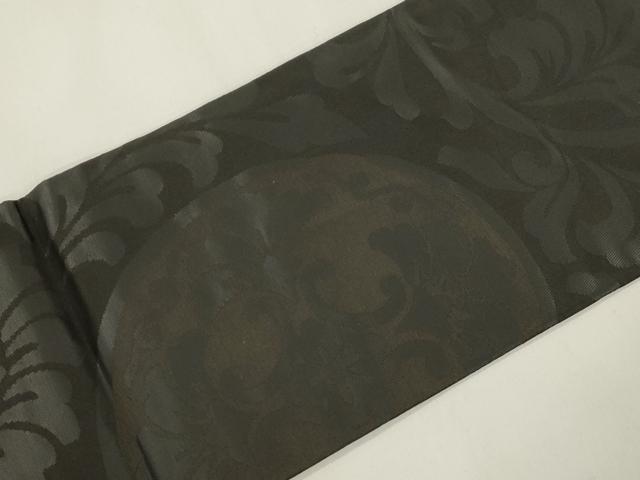 平和屋着物●西陣 川島織物 九寸名古屋帯 更紗丸文 黒地 正絹 逸品 CABK8771dy