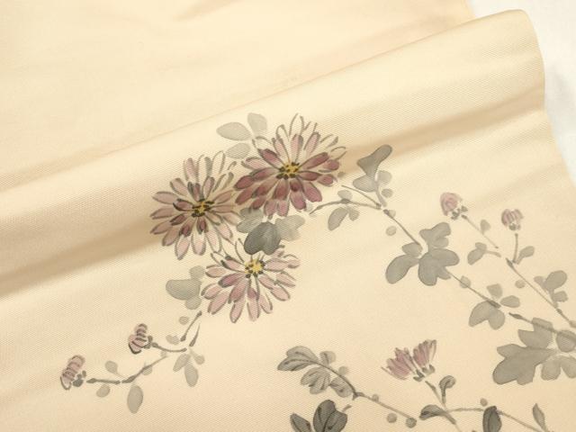 平和屋着物▼九寸名古屋帯 手描き 草花文 CABK8774dy