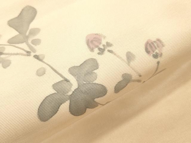 平和屋着物▼九寸名古屋帯 手描き 草花文 CABK8774dy