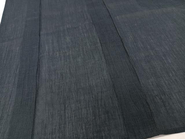 平和屋着物*夏物 男性 本場小千谷縮 青褐色 麻 逸品 CABK8801xi