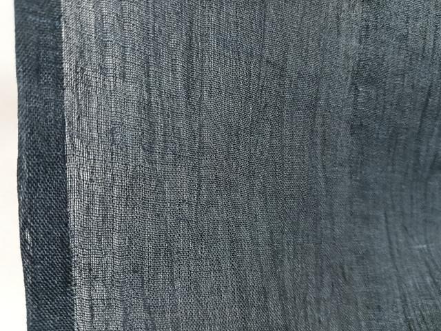 平和屋着物*夏物 男性 本場小千谷縮 青褐色 麻 逸品 CABK8801xi