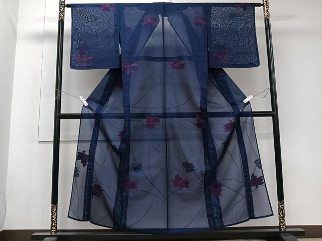 平和屋着物*夏物 小紋 紗 草花文 正絹 逸品 未使用 CABK8804xi
