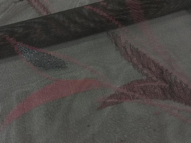 平和屋着物*夏物 小紋 紗 舞花文 黒地 銀糸 正絹 逸品 CABK8806xi