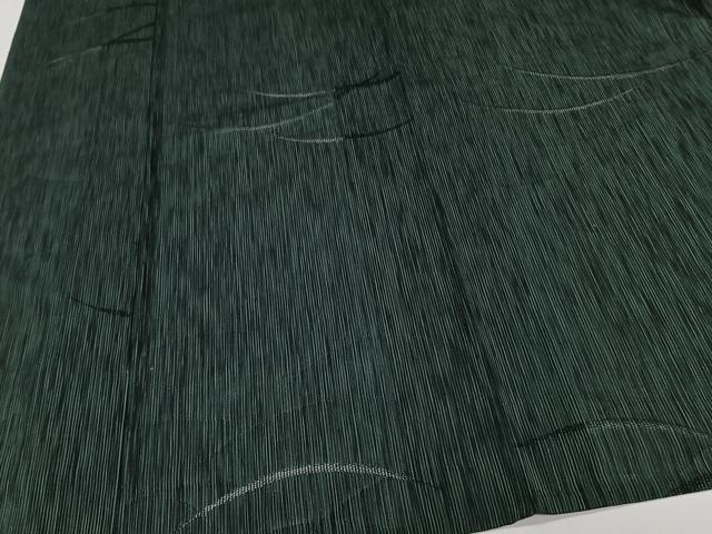 平和屋着物*夏物 小紋 縦絽 舞芝紋紗 黒地 正絹 逸品 CABK8807xi