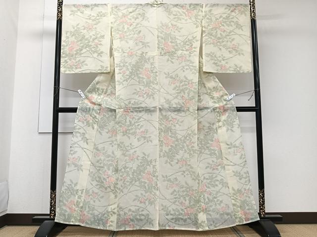 平和屋着物*夏物 小紋 紗 芝草花文 CABK8825xi