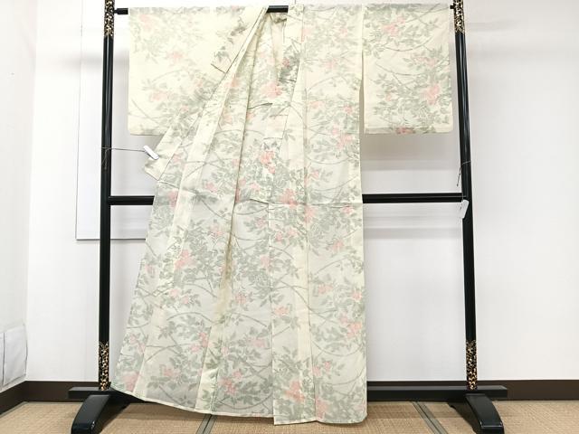 平和屋着物*夏物 小紋 紗 芝草花文 CABK8825xi