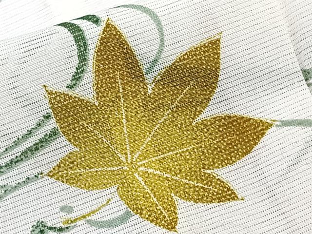 平和屋着物*夏物 小紋 絽 立波楓文 洗える着物 CABK8828xi