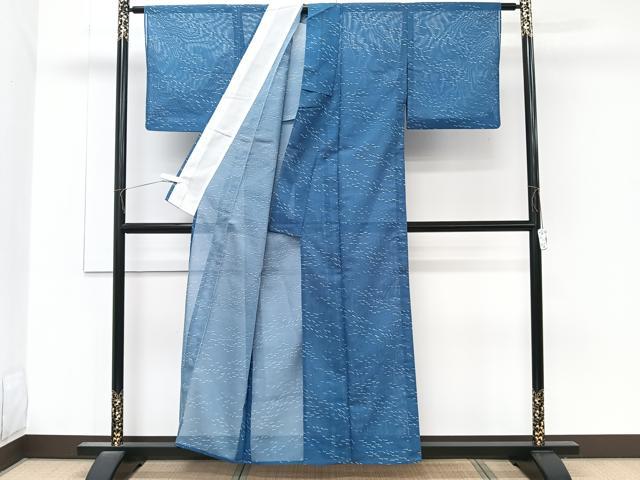 平和屋着物*夏物 小紋 絽 魚 洗える着物 CABK8831xi