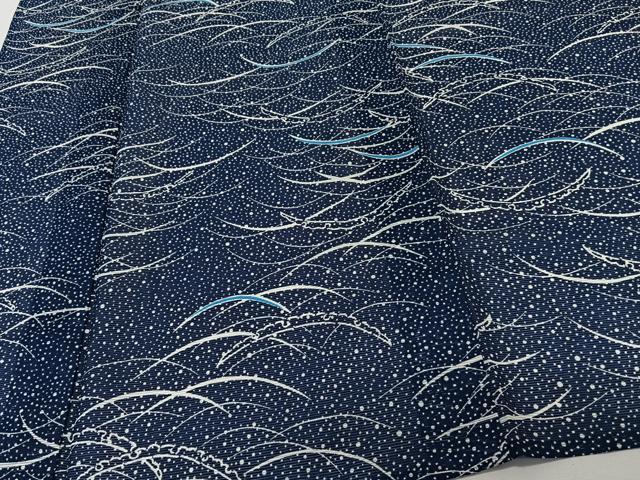 平和屋着物*夏物 小紋 絽 雪輪芝重ね文 洗える着物 CABK8836xi