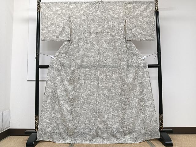 平和屋着物*夏物 小紋 絽 変わり正倉院風景文 洗える着物 CABK8850xi