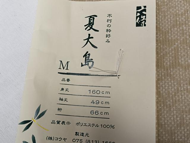 平和屋着物*夏物 夏大島 間道花文 洗える着物 未使用 CABK8882xi