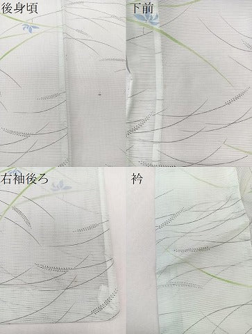 平和屋着物*夏物 小紋 絽 草花文 洗える着物 CABK8904xi