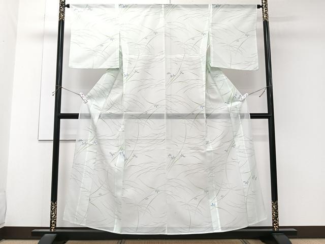 平和屋着物*夏物 小紋 絽 草花文 洗える着物 CABK8904xi