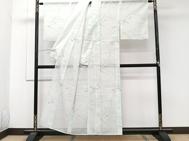 平和屋着物*夏物 小紋 絽 草花文 洗える着物 CABK8904xi