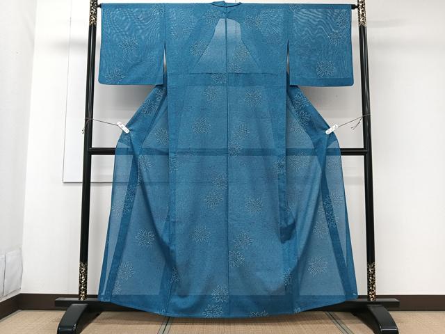 平和屋着物*夏物 小紋 絽 花文様 洗える着物 CABK8911xi