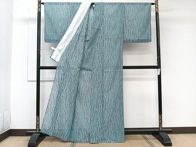 平和屋着物*夏物 小紋 縞紗 抽象文様 洗える着物 CABK8923xi