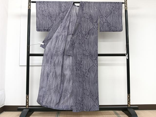 平和屋着物*夏物 小紋 絽 枝葉文 洗える着物 CABK8928xi