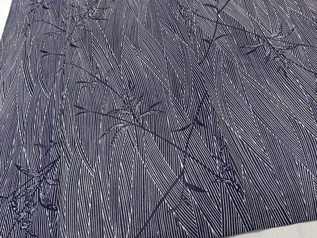 平和屋着物*夏物 小紋 絽 枝葉文 洗える着物 CABK8928xi