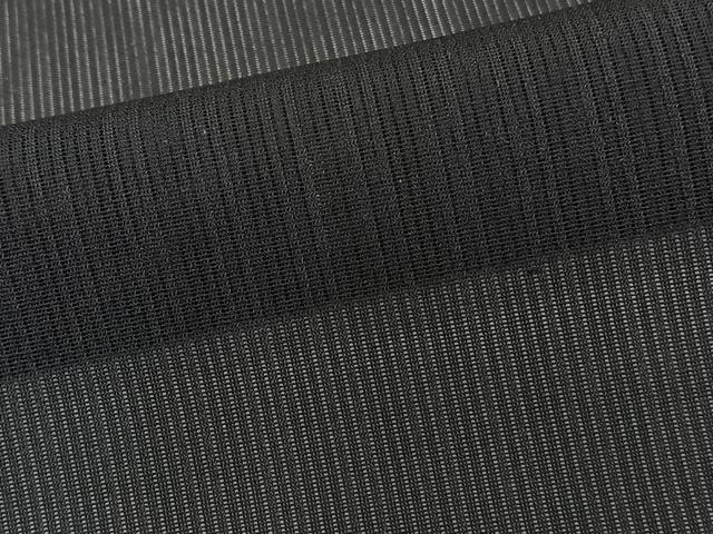 平和屋着物*夏物 小紋 二重紗 縞 黒地 正絹 逸品 未使用 CABK8937xi