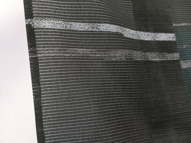 平和屋着物*夏物 小紋 絽 横段文 黒地 洗える着物 CABK8943xi