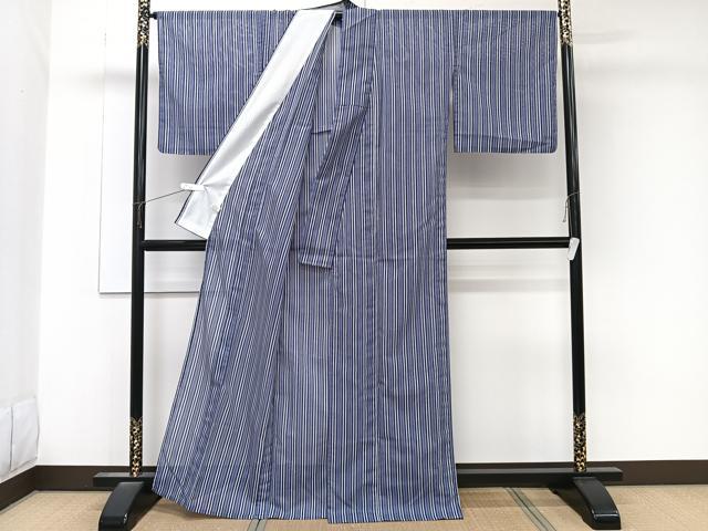 平和屋着物*夏物 小紋 絽 縞 洗える着物 CABK8947xi