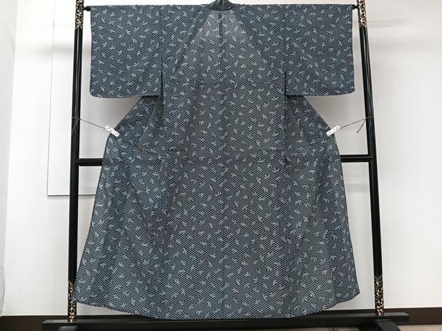 平和屋着物*夏物 小紋 紗 草花文 洗える着物 未使用 CABK8954xi