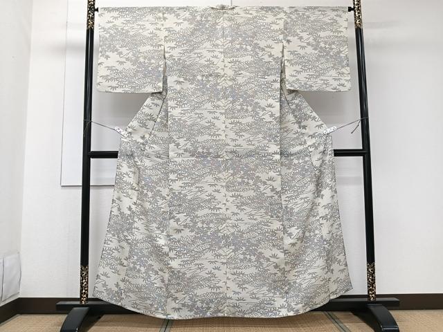 平和屋着物*夏物 小紋 紗 笹楓文 洗える着物 CABK8960xi