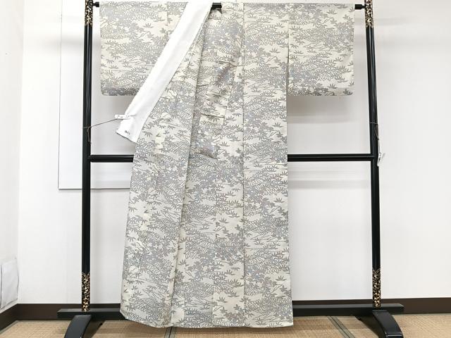 平和屋着物*夏物 小紋 紗 笹楓文 洗える着物 CABK8960xi