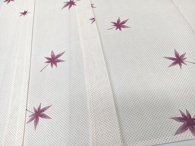 平和屋着物*夏物 小紋 絽 楓文 洗える着物 CABK8963xi