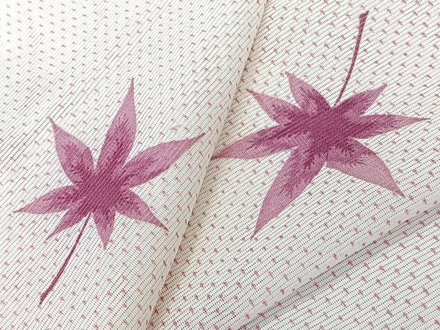 平和屋着物*夏物 小紋 絽 楓文 洗える着物 CABK8963xi