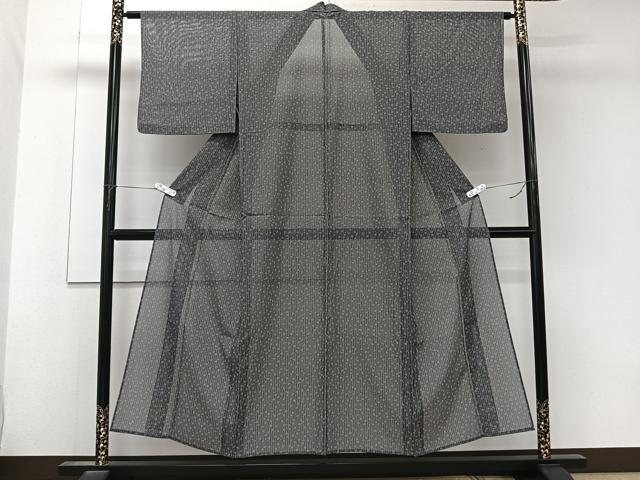 平和屋着物*夏物 小紋 絽 縞花文 洗える着物 CABK8968xi