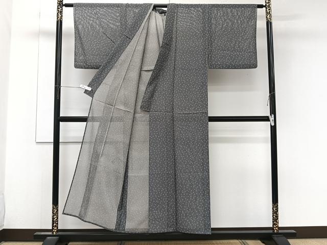 平和屋着物*夏物 小紋 絽 縞花文 洗える着物 CABK8968xi