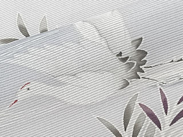 平和屋着物*夏物 訪問着 絽 流水草文 鶴 洗える着物 CABK8974xi