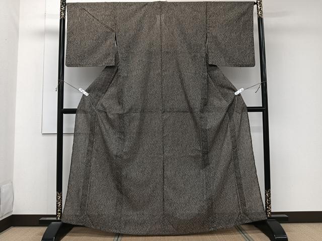 平和屋着物*夏物 江戸小紋 絽 竹文 黒地 洗える着物 CABK8977xi