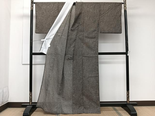 平和屋着物*夏物 江戸小紋 絽 竹文 黒地 洗える着物 CABK8977xi