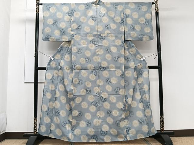 平和屋着物*夏物 小紋 絽 草菊文 洗える着物 CABK8985xi