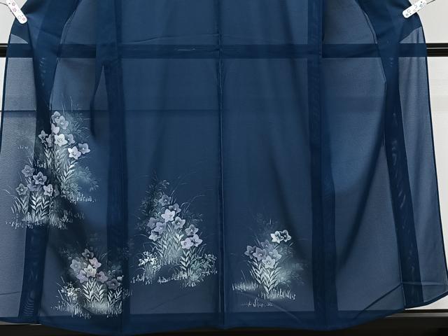 平和屋着物*夏物 訪問着 絽 草花文 暈し染め 銀彩 正絹 逸品 CABK8987xi