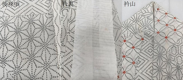 平和屋着物*夏物 小紋 絽 切嵌麻の葉文 正絹 逸品 CABK8988xi