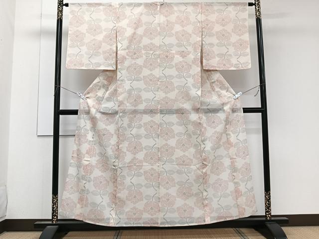平和屋着物*夏物 紗紬 草花文 正絹 逸品 CABK8990xi