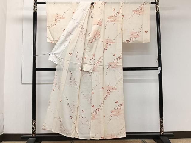 平和屋着物*夏物 小紋 絽 絵霞舞蝶文 正絹 逸品 CABK8991xi