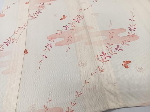 平和屋着物*夏物 小紋 絽 絵霞舞蝶文 正絹 逸品 CABK8991xi