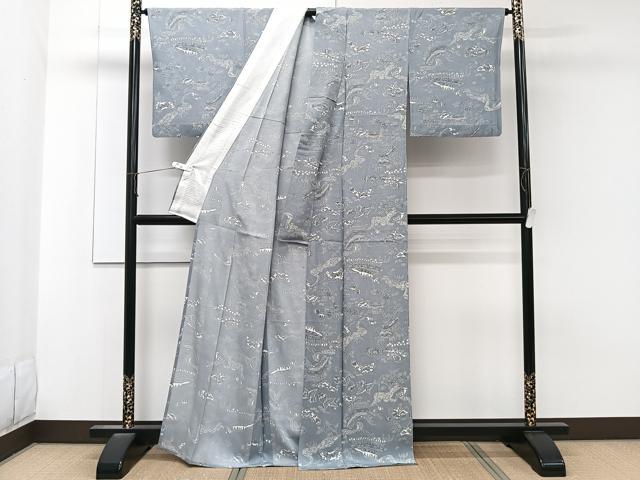 平和屋着物*夏物 小紋 絽 型染め 風景文 正絹 逸品 CABK8994xi