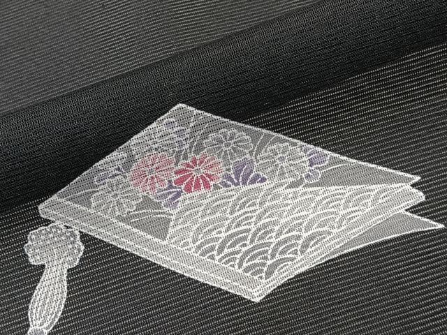 平和屋着物*夏物 訪問着 絽 絵巻花文 黒地 洗える着物 CABK9005xi