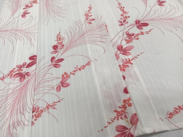 平和屋着物*夏物 小紋 絽 草花文 洗える着物 CABK9010xi