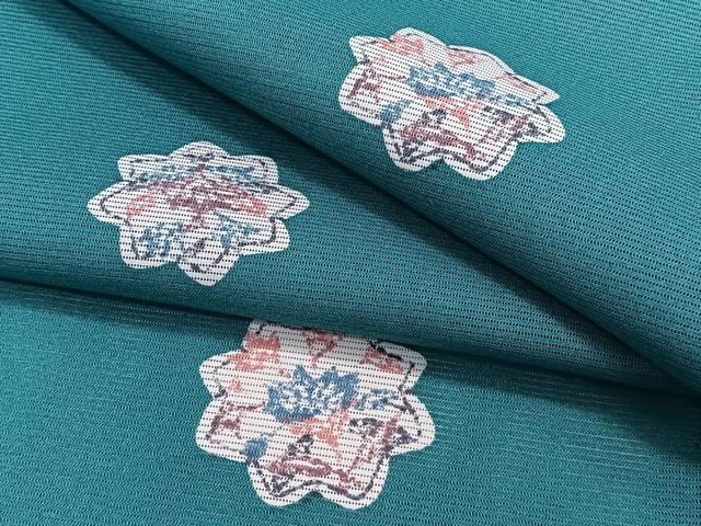 平和屋着物*夏物 小紋 絽 更紗草花文 洗える着物 CABK9014xi