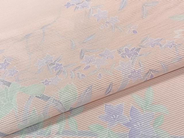 平和屋着物*夏物 小紋 絽 葡萄蔦の葉文 洗える着物 CABK9020xi