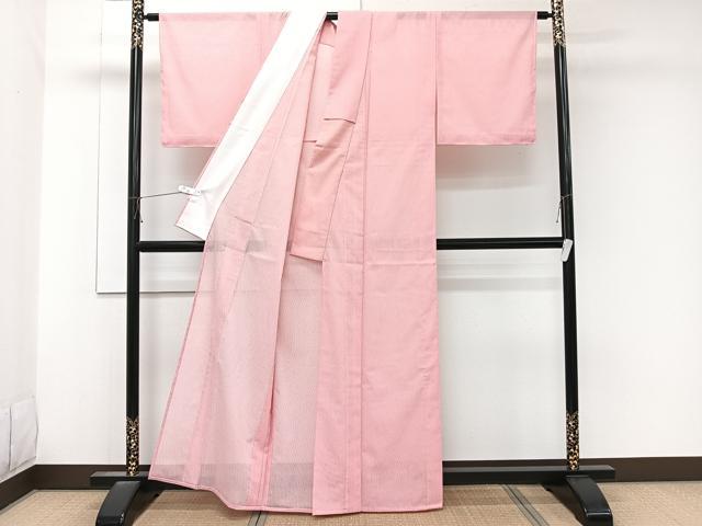 平和屋着物*夏物 小紋 絽 よろけ縞 洗える着物 未使用 CABK9024xi