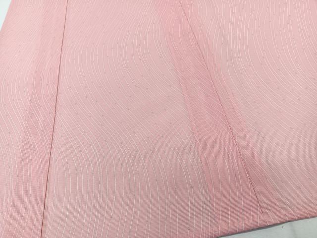 平和屋着物*夏物 小紋 絽 よろけ縞 洗える着物 未使用 CABK9024xi