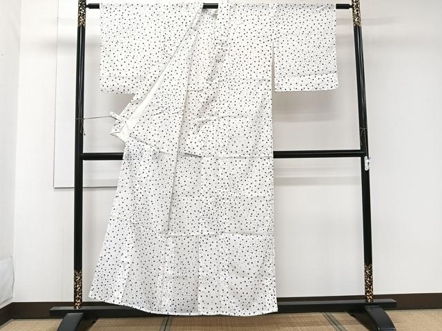 平和屋着物*夏物 小紋 絽 あられ文 洗える着物 CABK9025xi
