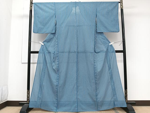 平和屋着物*夏物 小紋 絽 縞 洗える着物 CABK9037xi